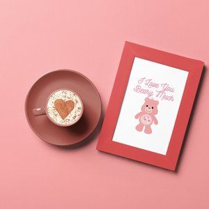 Nostalgia Valentine's Day Gift "I Love You Beary Much" Wall Art